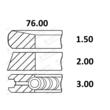 SET SEGMENTI 121070000600; PT 3 PISTOANE; 08-744400-00; 76MM; 2X1.5X3;