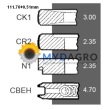 Segmenti U 34-33B; 24/34-33B; 81824113 , 83904263 , 83918843 , DAPN6149B , DFPN6149B , DKPN6149B;