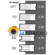 Segmenti U 34-44; 25/34-44; 3114778R91;