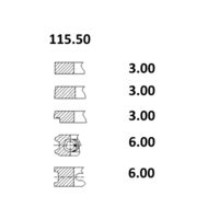 SET SEGMENTI R1 0.016.0053.4; 3X3X3X6X6; 001600534, 0.001.4540.0, 000145400, 0.001.9572.0, 000195720;