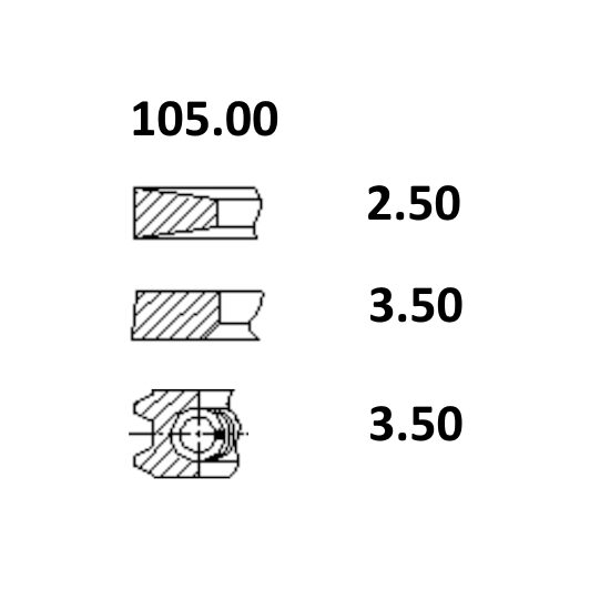 SEGMENTI 800056510000; KOLBENSCHMIDT; 30/34-607; 34-607; 4225072M91; UPRK0002;