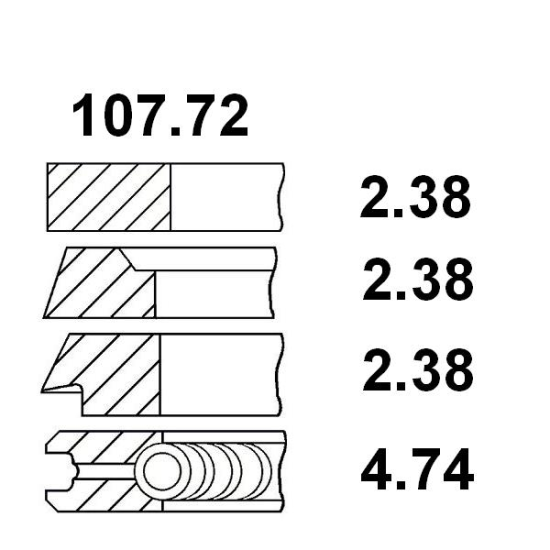 Segmenti R1 08-214807-10; R40110 .020; 01438N1;