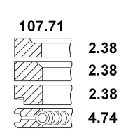 SEGMENTI R3 08-208111-00; R31620/2K/V2 .040;