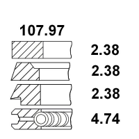 Segmenti R2 08-214809-10; R40110 .030; 01438N2;