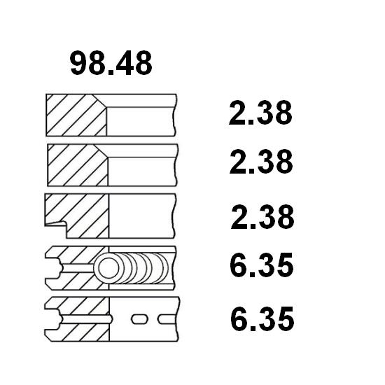 SET SEGMENTI 08-107200-00; 30/34-12; 34-12; GOETZE; 41158025, 41158026, 41158026T, 41158041, 745746M91, 745747M91, 745760M91, 745760Z91, 81583, 83388, 86785, 92463, 92464, 34-12, VPB4030;
