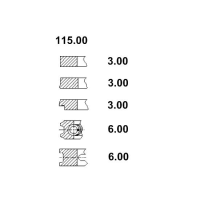 SET SEGMENTI 0.016.0052.4; 115MM; SAME 360; ARIETE; PULEDRO; 240; 250; SAMETTO;;