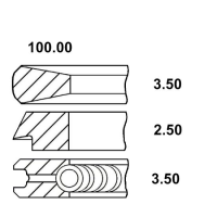 SET SEGMENTI 34-176; 30/34-176; GOETZE; 4222136M91, 4181A033, 02-201504, 02201504, 6670887, 923861.0015, 9238610015, S43267;